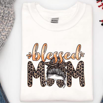 Leopard Print BLESSED MOM Sweatshirt