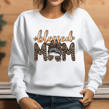 Leopard Print BLESSED MOM Sweatshirt