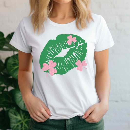 Shamrock Kiss: Green Lips & Pink Charm