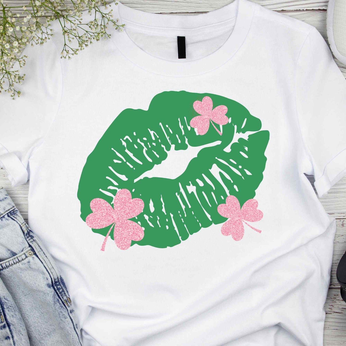 Shamrock Kiss: Green Lips & Pink Charm