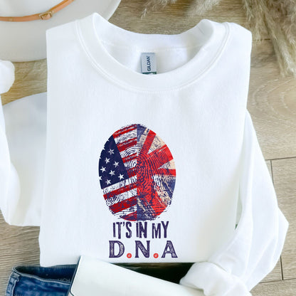 It's in my D.N.A PATRIOTIC Crewneck