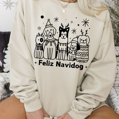 Feliz Navidog – Festive Christmas Sweatshirt for Dog Moms | Cute Holiday Dog Lover Gift