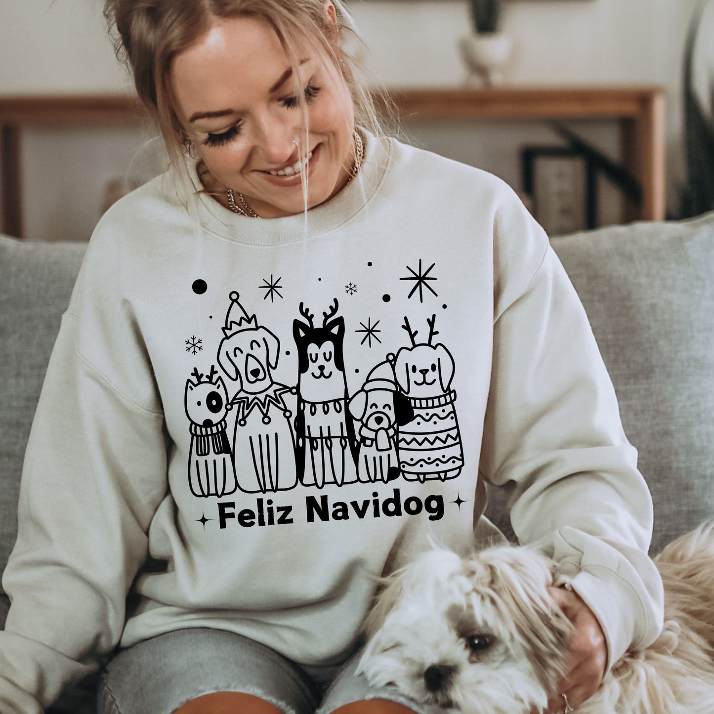 Feliz Navidog – Festive Christmas Sweatshirt for Dog Moms | Cute Holiday Dog Lover Gift