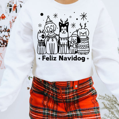 Feliz Navidog – Festive Christmas Sweatshirt for Dog Moms | Cute Holiday Dog Lover Gift