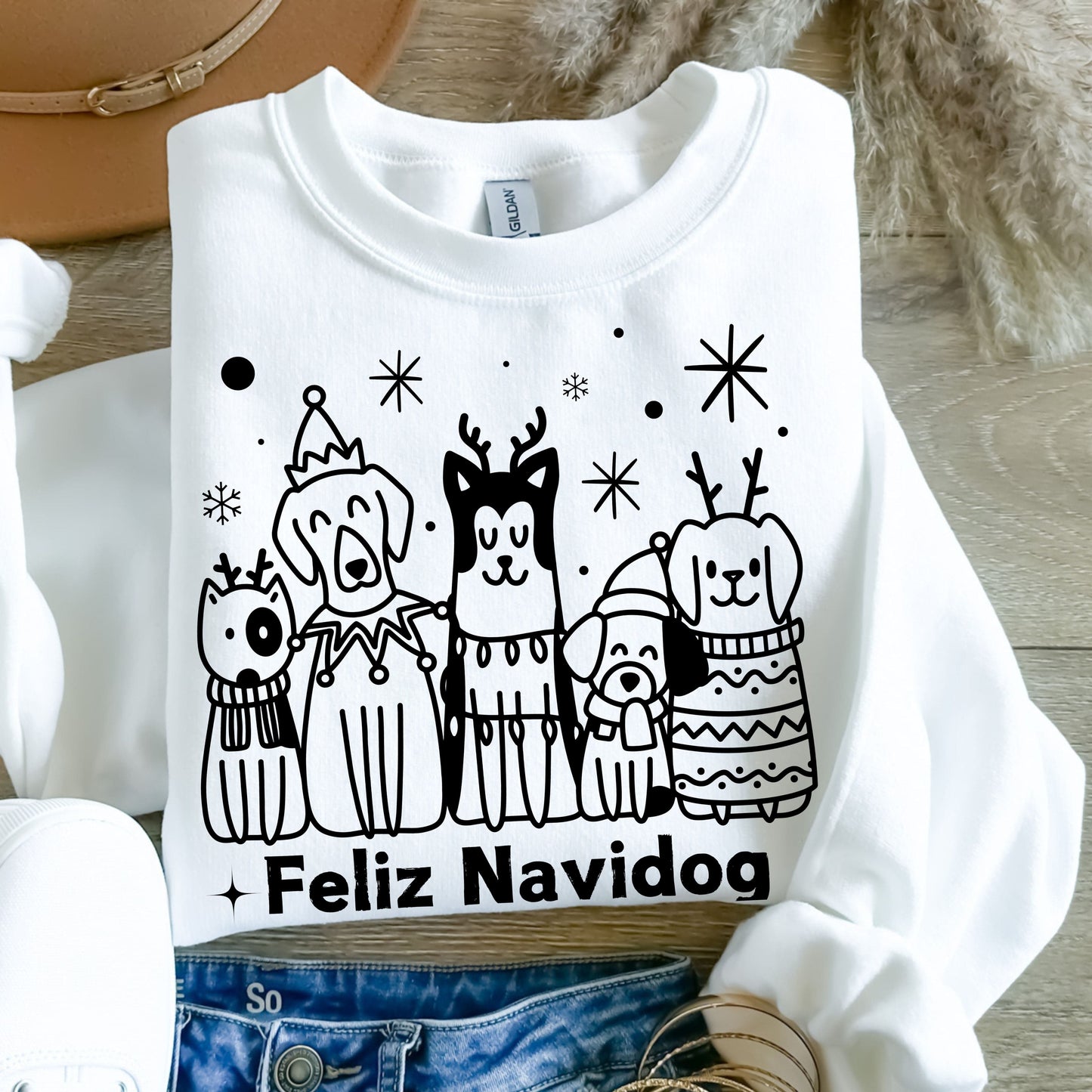 Feliz Navidog – Festive Christmas Sweatshirt for Dog Moms | Cute Holiday Dog Lover Gift