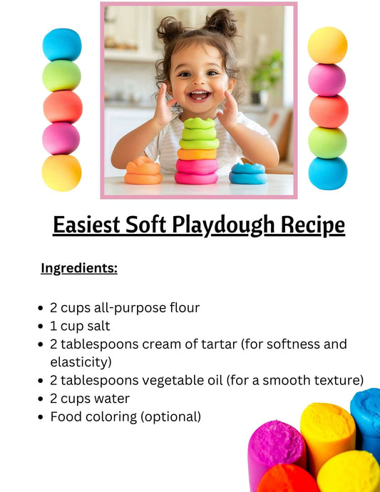 FREE: Easiest make at home Playdough Recipe.