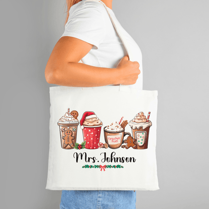 Teacher’s Festive Sip Tote: Personalized Christmas Edition