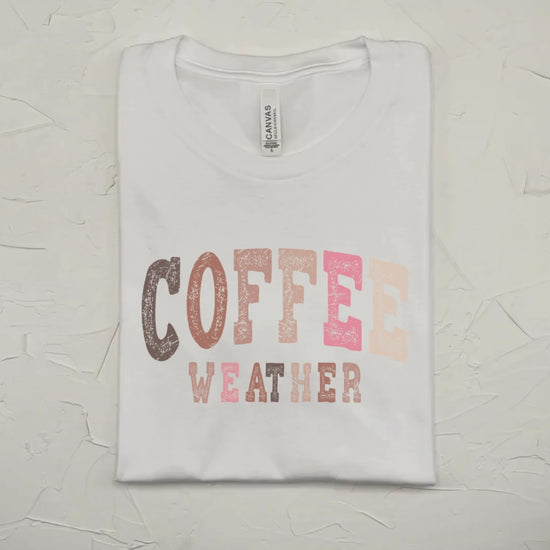 Casual wear for coffee weather featuring a lightweight t-shirt