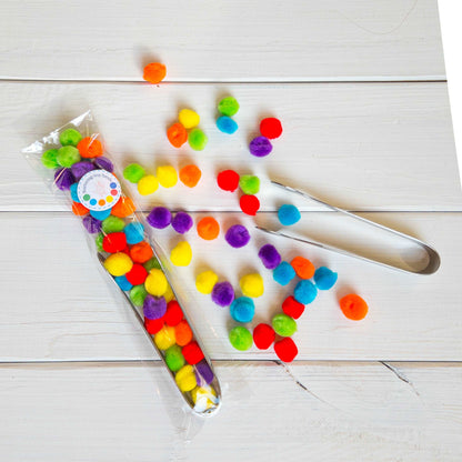 Mini tongs and pom poms