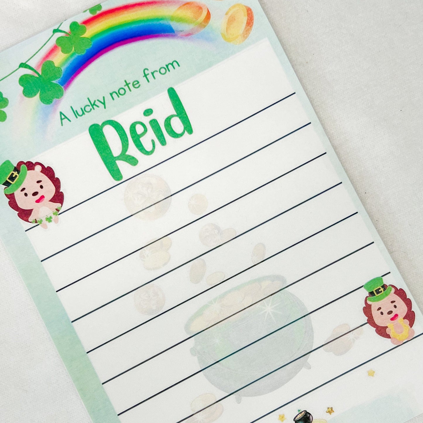 St. Patrick's themed Personalized notepad