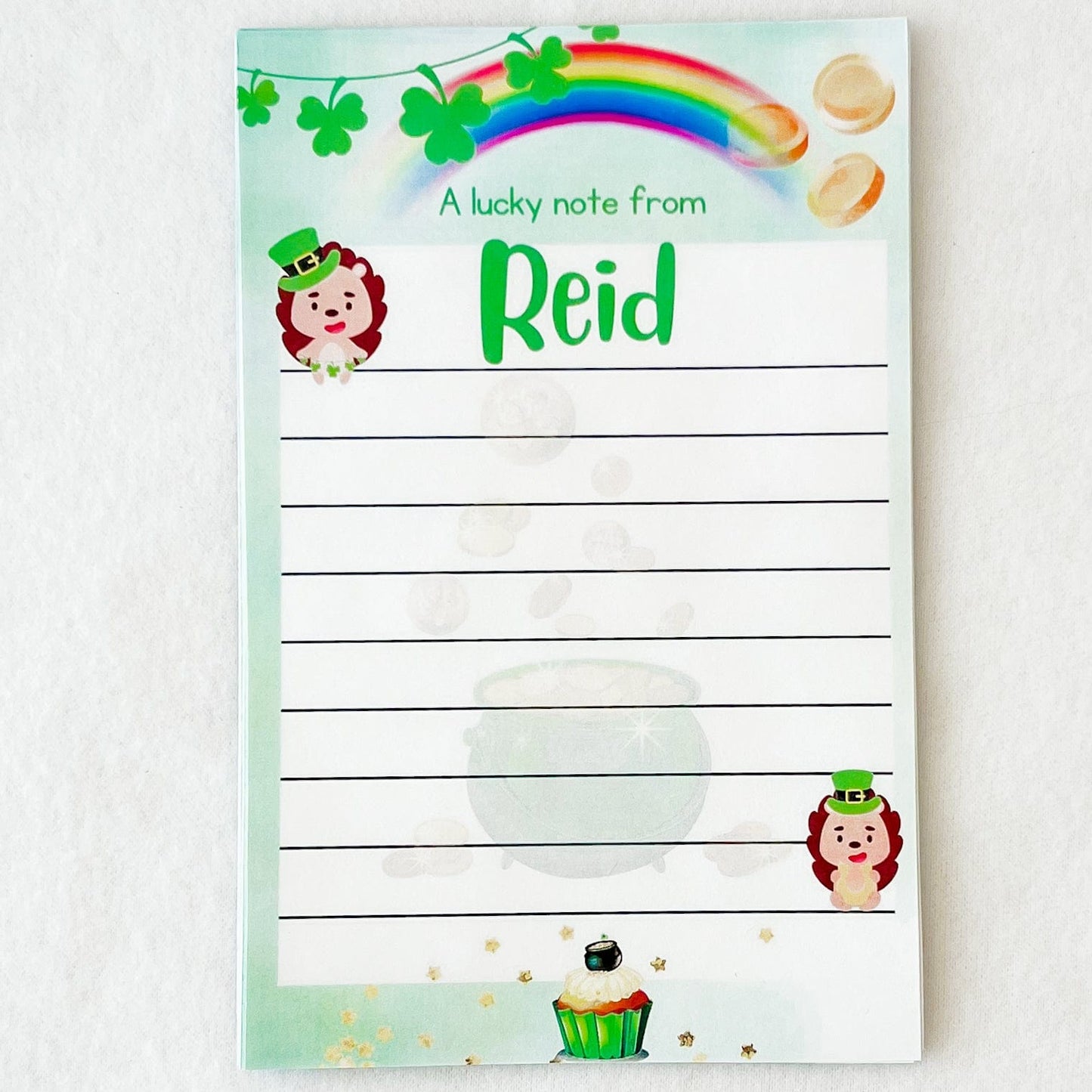 St. Patrick's themed Personalized notepad