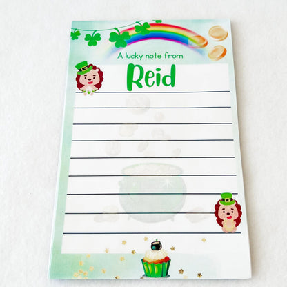 St. Patrick's themed Personalized notepad