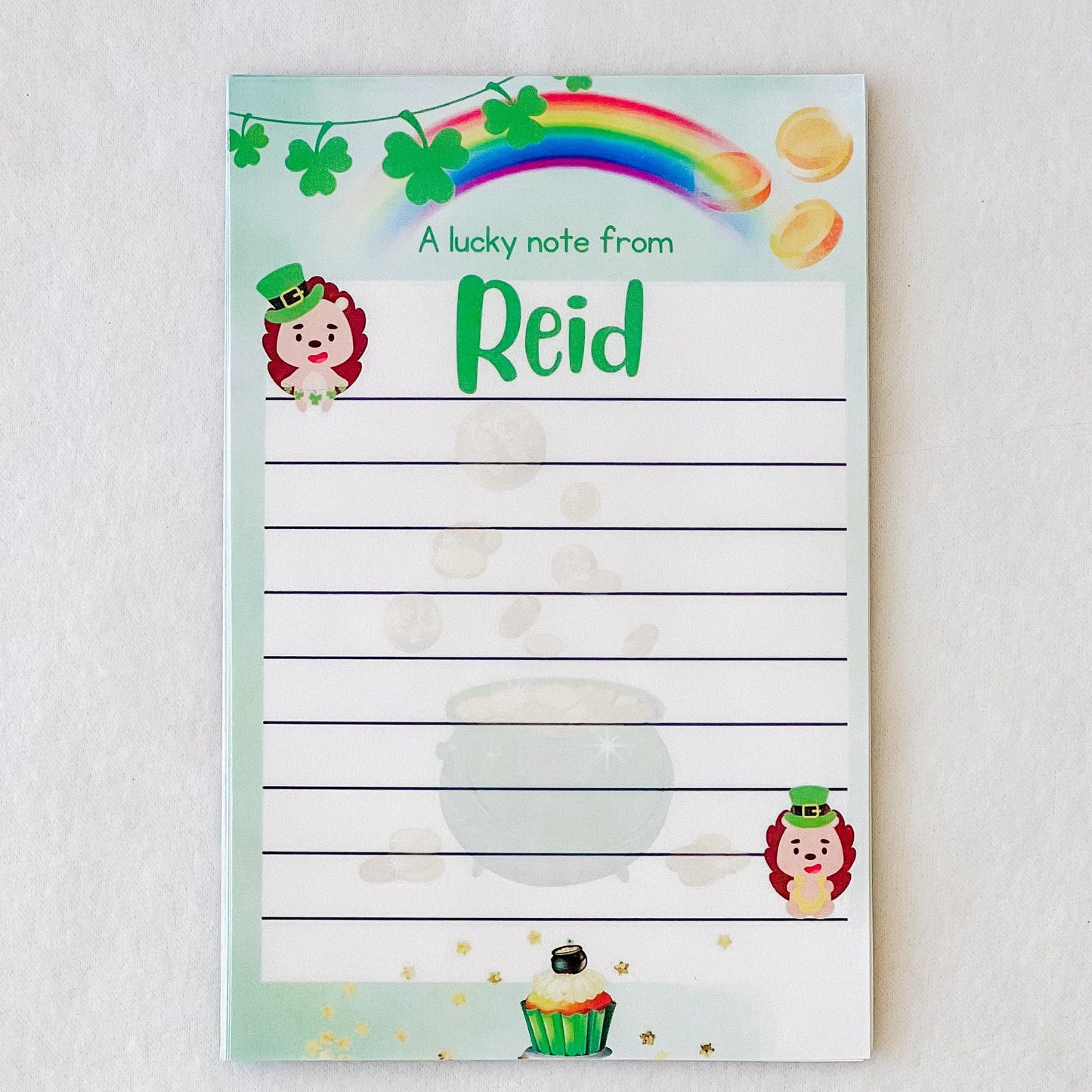 St. Patrick's themed Personalized notepad